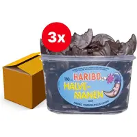 Haribo 3 silo's Halve Drop Manen á 150 stuks - Voordeelverpakking Snoepgoed