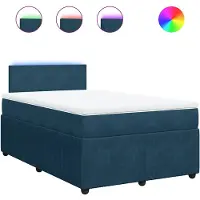 vidaXL - Boxspring - met - matras - fluweel - blauw - 120x200 - cm