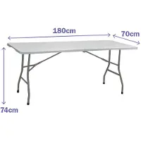 Marbueno Summer 10441 180x70x74 Cm Folding Camping Table Zilver 180 x 70 x 74 cm