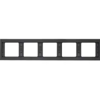 Hager Accessoires schakelprogramma, 13937006 Frame 5-voudig horizontaal K1 antraciet mat