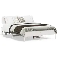vidaXL Bedframe zonder matras massief grenenhout wit 120x190 cm