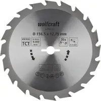 Wolfcraft 6366000 Hardmetaal-cirkelzaagblad 156.5 x 12.75 mm Aantal tanden: 20 1 stuk(s)