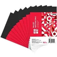 Viking Notitieblok A7 Gelinieerd Geniet Bovengebonden Papier Soepele kaft Rood Geperforeerd 200 Pagina's 10 Stuks