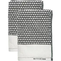 Mette Ditmer Gastendoek Grid Black / Off-White (38 x 60 cm) (Set van 2)