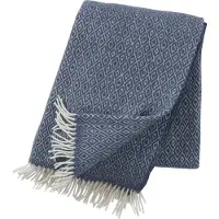 Klippan Yllefabrik Stella wollen plaid rook blauw