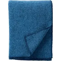 Klippan Yllefabrik Domino wollen plaid sea blue