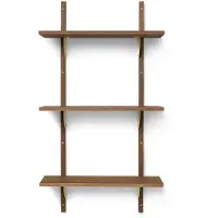 Ferm Living Sector plank triple narrow Smoked Oak, brass