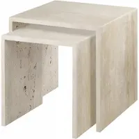 Blomus Varu Salontafel 2 Stuks Kleurig - Salontafels Travertijn Beige - 66943