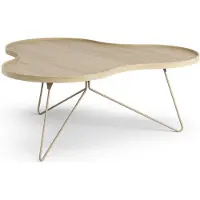 Swedese Flower mono tafel 107 x 114cm H45 Gelakt eiken-nutmeg RAL1019