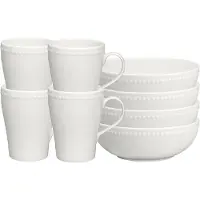 Scandi Living Dots ontbijtkom 60 cl 4 stuks Crème wit
