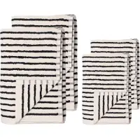Scandi Living Drift badhanddoek 70x140 cm Wit-zwart