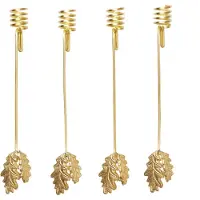Ferm Living Oak Leaf Christmas Tree Kandelaarhouders - Set of 4 Brass