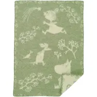 Klippan Yllefabrik Moomin winterland babydeken 65x90 cm Frost groen