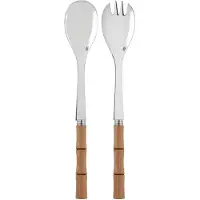 Sabre Paris Bamboo shape saladebestek 2 delen Light wood gelamineerd