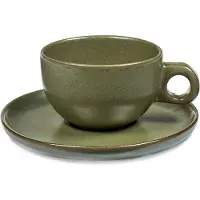 Serax Surface by Sergio Herman cappuccinokop en schotel camogreen