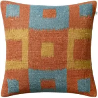 Chhatwal & Jonsson Vicky kussenhoes 50x50 cm Apricot orange-heaven blue-khaki