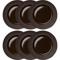 NJRD Lines klein bord Ø 21 cm 6-pack bruin
