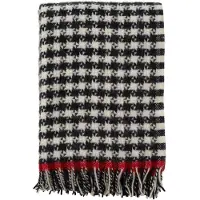 Klippan Yllefabrik Dogtooth wollen plaid 130x200 cm Black-red
