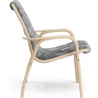 Swedese Laminett Fauteuil gelakt Beuken / schapenvacht Scandinavian Grey (grijs)
