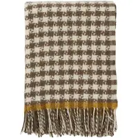 Klippan Yllefabrik Dogtooth wollen plaid 130x200 cm Modder