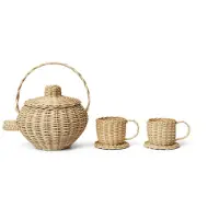 Ferm Living Rattan theeservies 3-delig Natural
