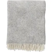 Klippan Yllefabrik Gooseye wollen plaid 130x200 cm Grijs