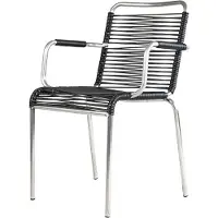 Fiam Mya armstoel aluminium Zwart