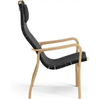 Swedese Primo fauteuil hoog met nekkussen geolied eikenhout zwart