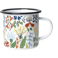 Pluto Design Herbarium emaille mok Wit-multi