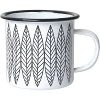 Pluto Design Salix emaille mok Wit-zwart