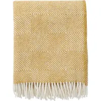 Klippan Yllefabrik Gooseye wollen plaid 130x200 cm Geel