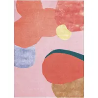 Layered Flower Field wollen vloerkleed 180x270 cm Pink