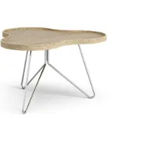 Swedese Flower mono tafel 62 x 66cm eikenhout natuur, 39cm, chromen onderstel