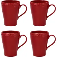 Scandi Living Dots mok 35 cl 4 stuks Rood