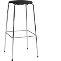Fritz Hansen High Dot barkruk Zwart essen-chroom