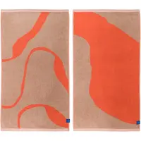 Mette Ditmer Nova Arte gastenhanddoek 40x55 cm 2-pack Latte-orange