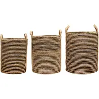 House Doctor Dungi opbergmanden 3-pack Zwart-naturel