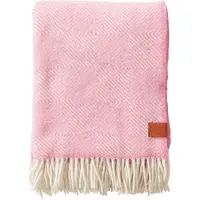 Klippan Yllefabrik Gooseye wollen plaid 130x200 cm Roze