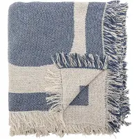 Bloomingville Ethan plaid katoen 160x130 cm Blauw