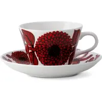 Gustavsberg Porslinsfabrik Röd Aster koffieset koffiekop + schotel