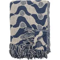 Bloomingville Santena plaid 130x160 cm Blauw