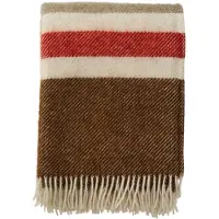 Klippan Yllefabrik Gotland Stripe wolldecke 130x200 cm Brown-beige-rood