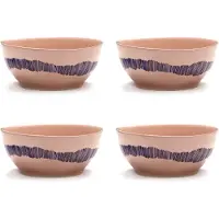 Serax Ottolenghi Feast kom S Ø15 cm 4-pack Pink stripes blue