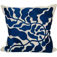 Fine Little Day Leaves kussenhoes geborduurd 48x48 cm Blue
