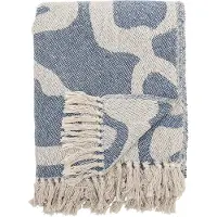 Bloomingville Salobre plaid katoen 160x130 cm Blauw
