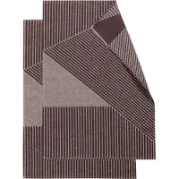 NJRD Stripes keukenhanddoek 47x70 cm 2-pack Bruin-wit