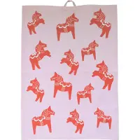 Pluto Design Dalahäst keukenhanddoek 50x70 cm Roze-rood