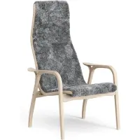 Swedese Lamino Fauteuil Eik wit gepigmenteerd / schapenvacht Scandinavian Grey (grijs)
