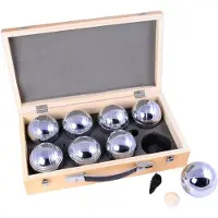 Engelhart Jeu De Boules 8 Metalen Ballen In Kist Zilver zilver Hout