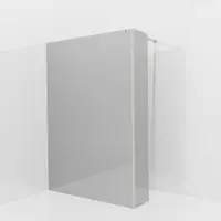Balmani Modular inloopdouche met vaste zijwand: 140 x 200 cm, Reflex spiegelglas, Brushed CoolMetal profielen